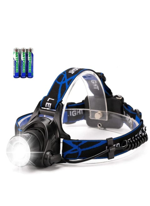 Nnewvante LED Head Torch Headlamp 1000 High Lumens Head Torches with 3 Light Modes, Adjustable & Zoomable Headlights for Safety & Durable Use, Suitable for Camping, Hiking, Running - Super Bright Flas