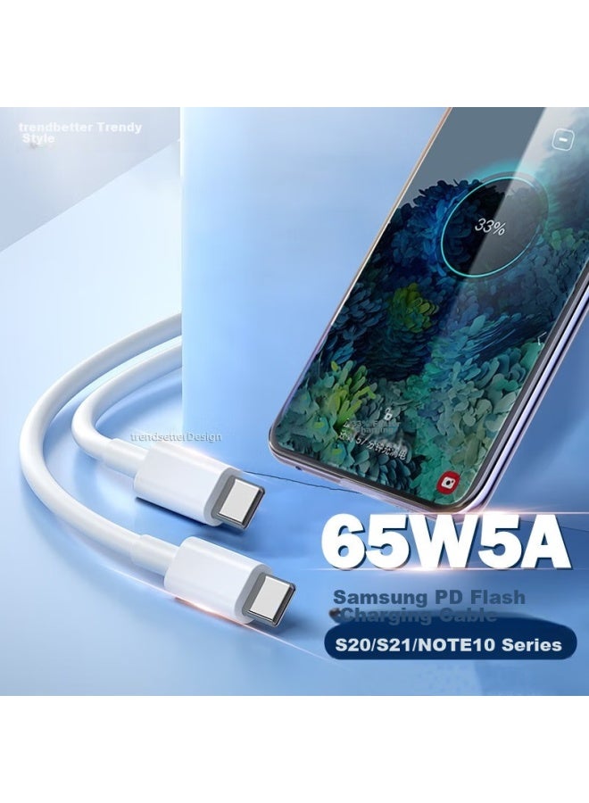 trendsetter Suitable For Samsung Data Cable, 45w Dual-head Type-c Charging Cable, Fast Charging, S24s23 Ultra/s22/s21/s20/a54/zflip, Phone Charger Cable - Image 1
