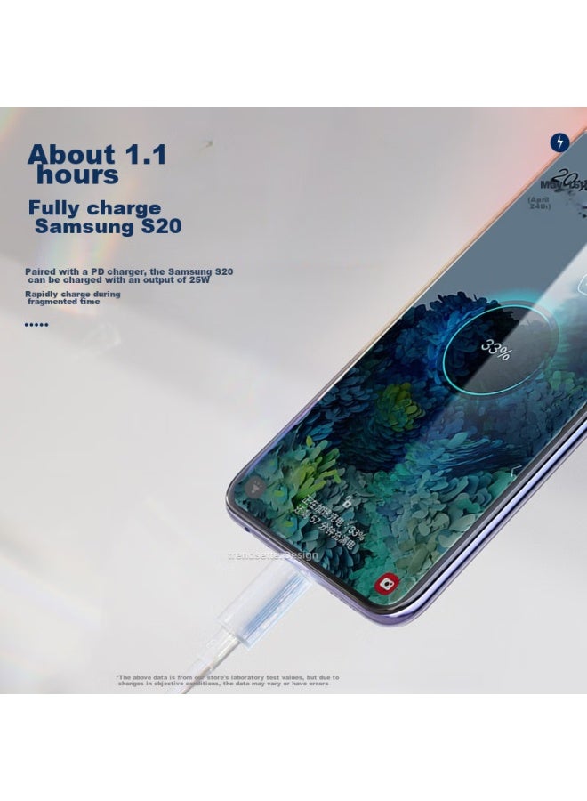 trendsetter Suitable For Samsung Data Cable, 45w Dual-head Type-c Charging Cable, Fast Charging, S24s23 Ultra/s22/s21/s20/a54/zflip, Phone Charger Cable - Image 2