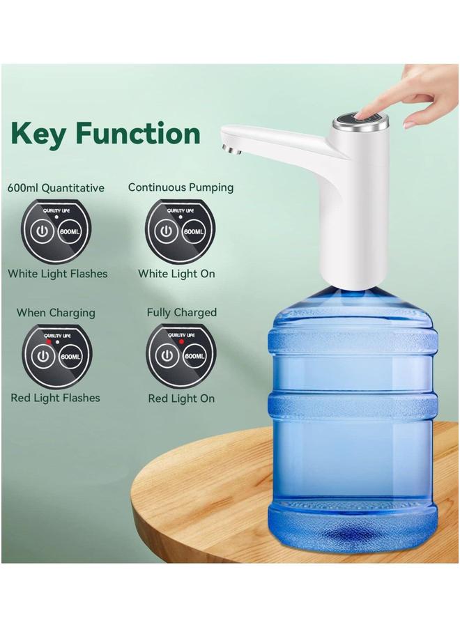 HOMESTAR Water Dispenser Pump for 5 Gallon Bottle Free Quantitative Drinking Portable USB Charging Electric Multipurpose Home Camping  - Image 2