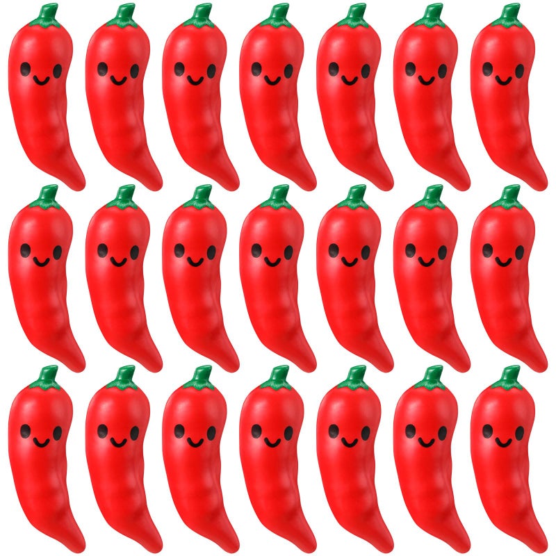 Arrowbash 30 Pcs Chili Pepper Stress Balls Cinco De Mayo Funny Emotional Stress Balls for Adult Employee Appreciation Gift Squeezable Foam Relief Mexican Festival Gift for Coworker Teacher Team Staff - Image 3