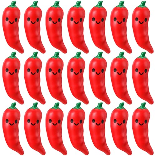 Arrowbash 30 Pcs Chili Pepper Stress Balls Cinco De Mayo Funny Emotional Stress Balls for Adult Employee Appreciation Gift Squeezable Foam Relief Mexican Festival Gift for Coworker Teacher Team Staff - Image 1