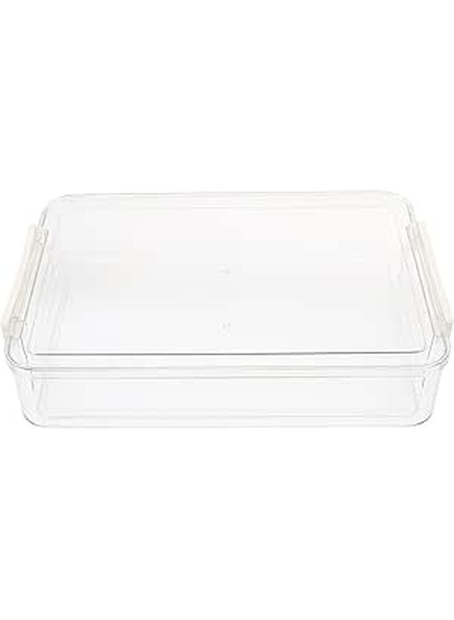 Large Plastic Storage Box with Lid for A4 Documents Office School Filing Stackable File Organizer Container - Image 1
