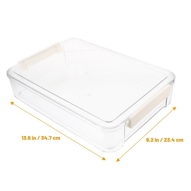 Large Plastic Storage Box with Lid for A4 Documents Office School Filing Stackable File Organizer Container - Image 3
