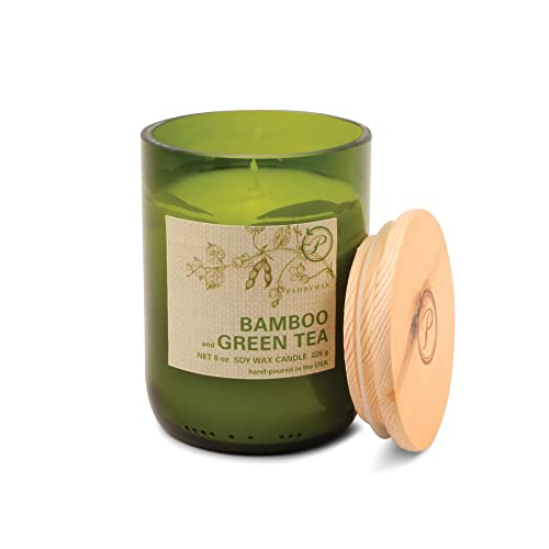Paddywax Candles EG07 Eco Collection Soy Wax Blend Candle in Glass Jar Medium 8 Ounce Bamboo  Green Tea