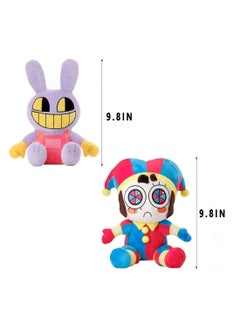 XICEN The Amazing Digital Circus Plush 2pcs Cyber Circus Clown Rabbit Plush Toys Pomni and Jax Stuffed Dolls Puppets for Home Room Party Decorations and Birthday Gift  - Image 2