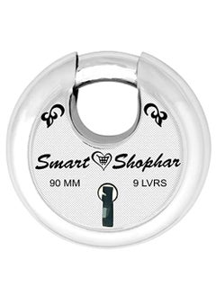 SMART SHOPHAR Smart Shophar Steel Zip Action Medium Disc Shutter Lock 90 MM Silver Pack of 2 with KeysMultipurpose Hardened Shackle Padlock for Door Gate Shutter and HomeDrill Resistant Body  - Image 1
