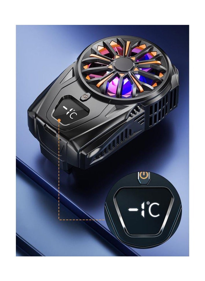 Generic Strong Semiconductor Phone Radiator With Digital Display Rechargeable 1300mAh Battery Cooling Fan  - Image 2