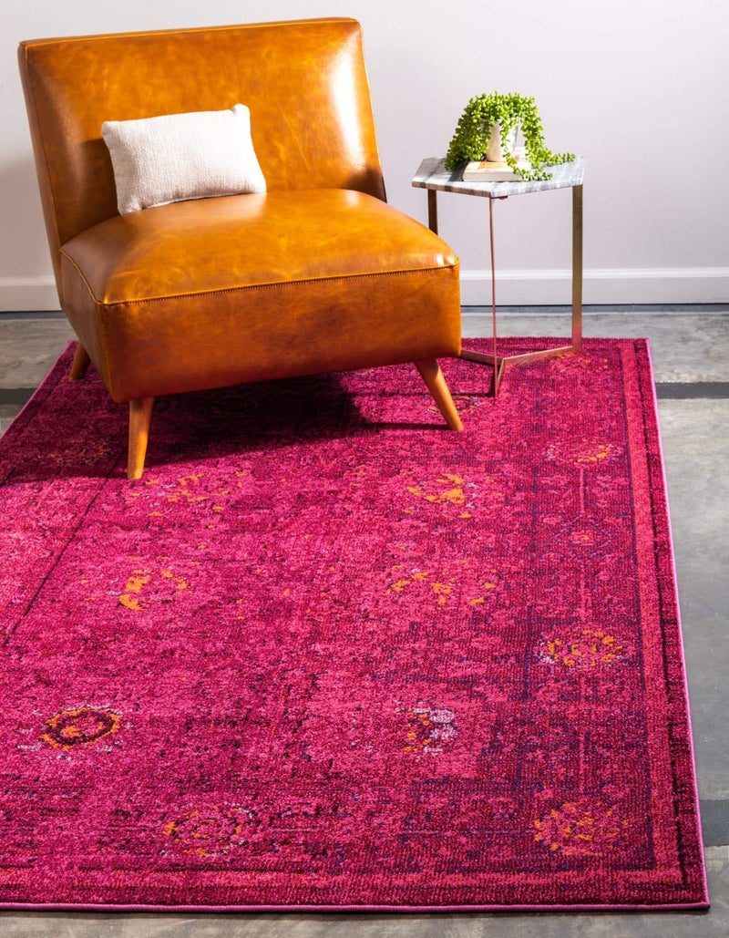 Unique Loom Medici Collection Vintage Botanical Traditional Red Area Rug (5' 0 x 8' 0) - Image 1