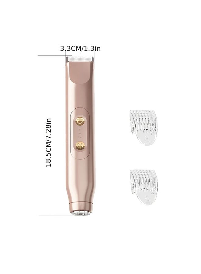Rose Golden Women Electric Razor USB Rechargeable Bikini Leg Hair Trimmer For Travel - Image 4