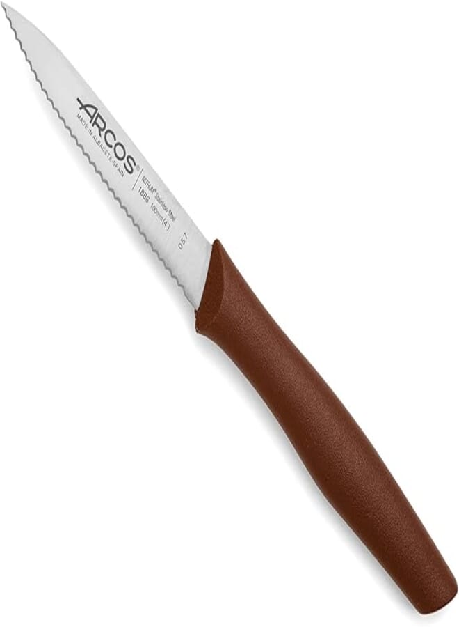 Arcos Nova Serrated Peeling Knife - Brown, 100mm