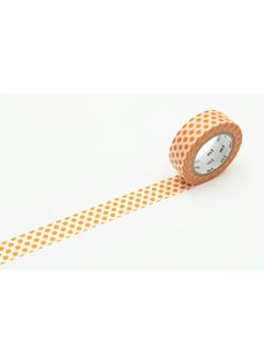 MT mt Washi Masking Tape Polka Dots, 15 mm x 10 mtrs Shade - Mandarin, (Pack of 1)  - Image 1