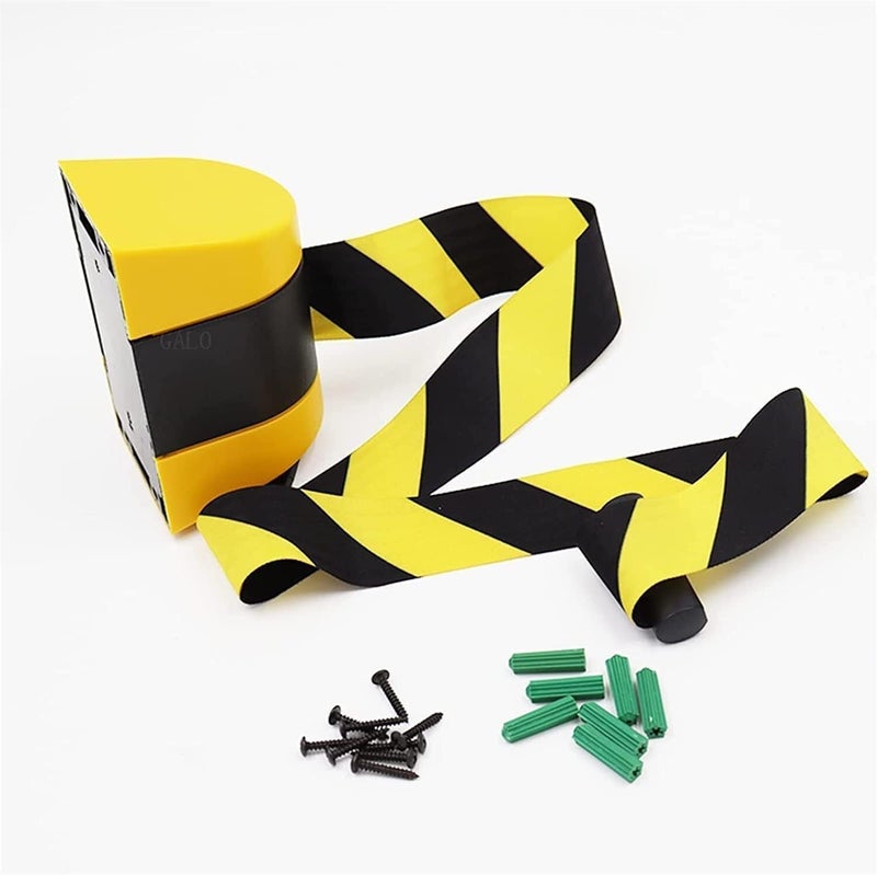 Retractable Belt Barrier 10M Wall Mount Safety Crowd Control Barrier Used in Retail Stores Hotels Yellow and Black Retractable Safety Barrier, - Image 5