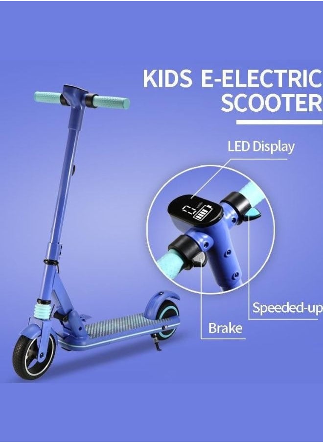 Crony - JL019 Kids E-Scooter LED Display, 7-Inch Non-Flat Tires, Easy Folding Outdoor Fun Skateboard,24V/2.5AH,5-8km Range, 150W Motor, Pink - Perfect Gift for Children Electric Scooter, Lightweight & Portable, 2-3H Charging Time, 10-14KM/H Speed, Durable Aluminum Alloy Frame Up to 60kg Capacity, LED Lights, and Mobile Phone Holder for Convenience, Ideal for Ages 6-12, Comfortable Ride, Great for Short Commuting, Easy Storage, Includes 1-Year Motor Warranty, 3-Month Battery & Controller Warranty, Ideal for Fun Outdoor Adventures and Everyday Play,Blue - Image 1