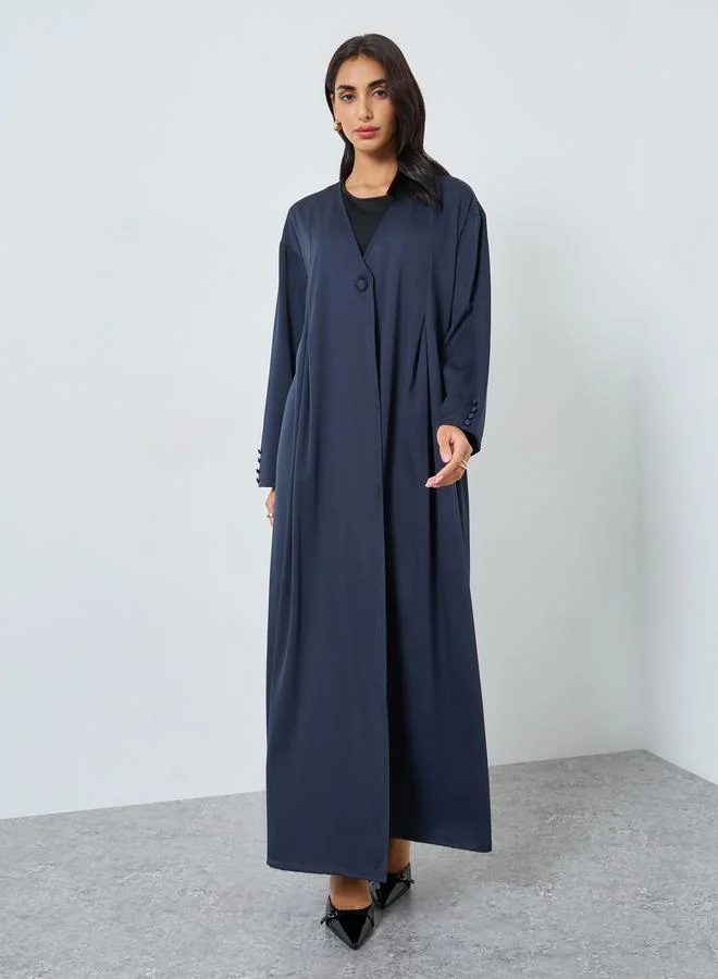 Amirah Navy Blue Open Front Abaya
