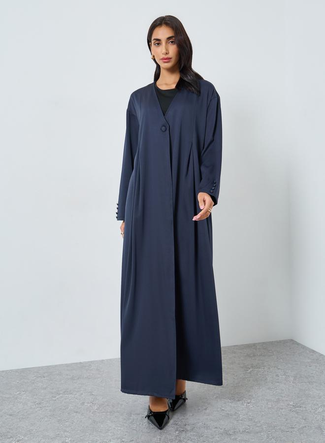 Amirah Navy Blue Open Front Abaya - Image 2