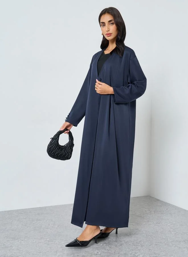 Amirah Navy Blue Open Front Abaya