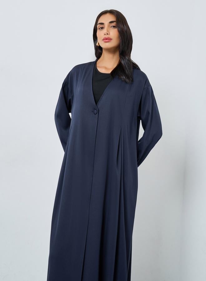 Amirah Navy Blue Open Front Abaya - Image 3