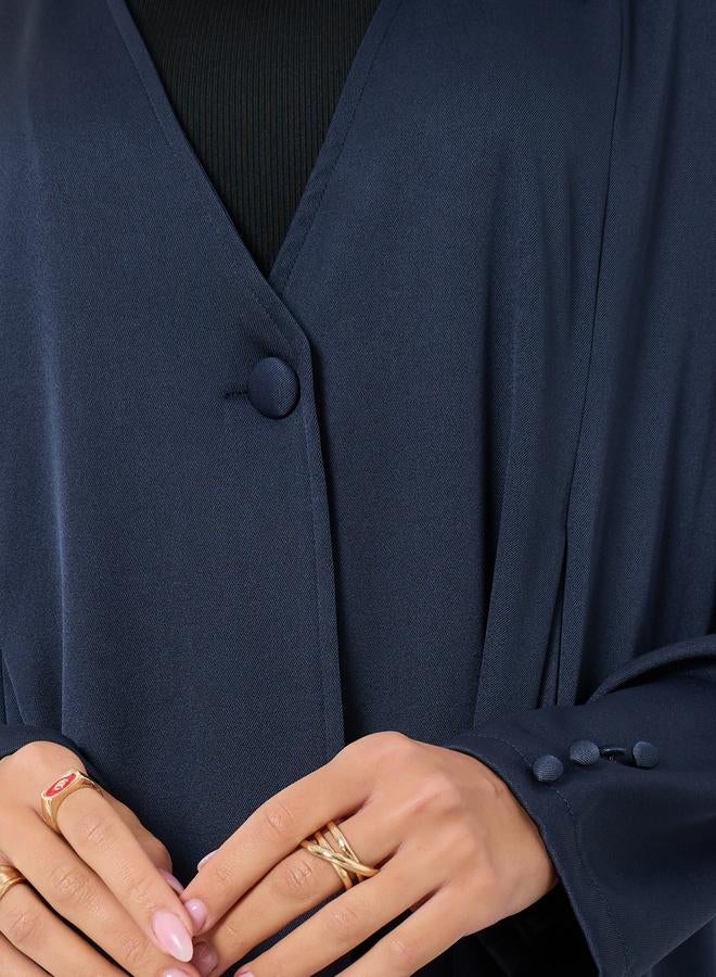 Amirah Navy Blue Open Front Abaya - Image 4