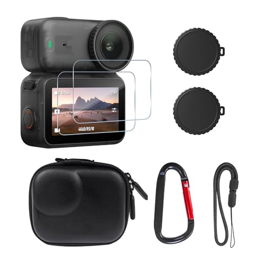 JIMOVA Accessories for DJI Osmo Nano, PU Portable Mini Carrying Bag Nano Case Lens Screen Protectors HD Full Protection Tempered Glass Rubber Lens Cap Cover - Image 1