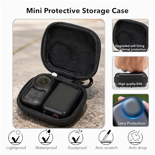 JIMOVA Accessories for DJI Osmo Nano, PU Portable Mini Carrying Bag Nano Case Lens Screen Protectors HD Full Protection Tempered Glass Rubber Lens Cap Cover - Image 4