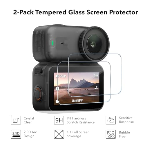 JIMOVA Accessories for DJI Osmo Nano, PU Portable Mini Carrying Bag Nano Case Lens Screen Protectors HD Full Protection Tempered Glass Rubber Lens Cap Cover - Image 3