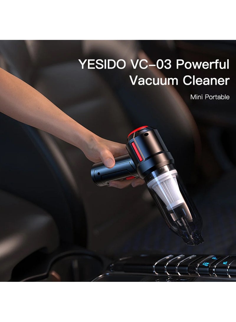 Yesido Yesido VC03 4500Pa Rechargable Wireless Mini Portable Hand Held Vacuum Cleaner With 2000 mAh Battery For Home Car Office  - Image 4