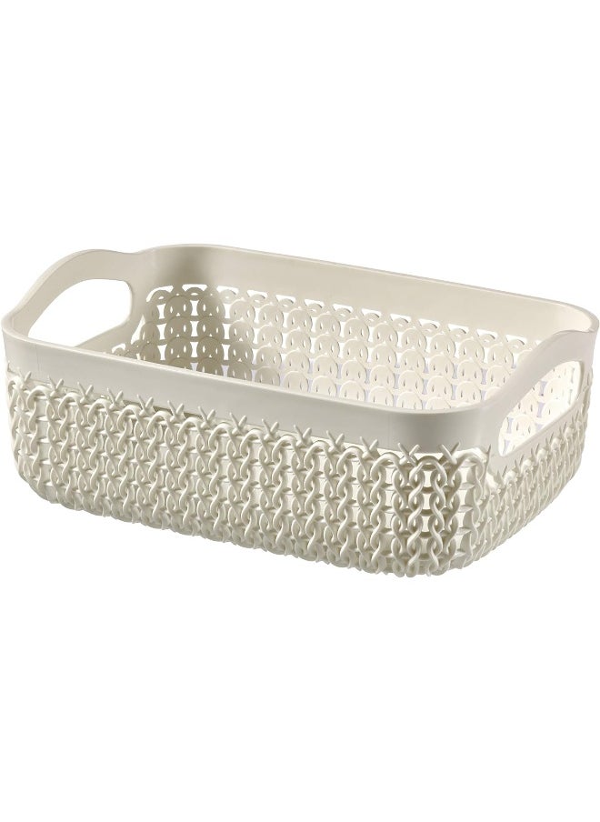 Curver Knit Mini Basket Square 1.3L Off White Color  - Image 1