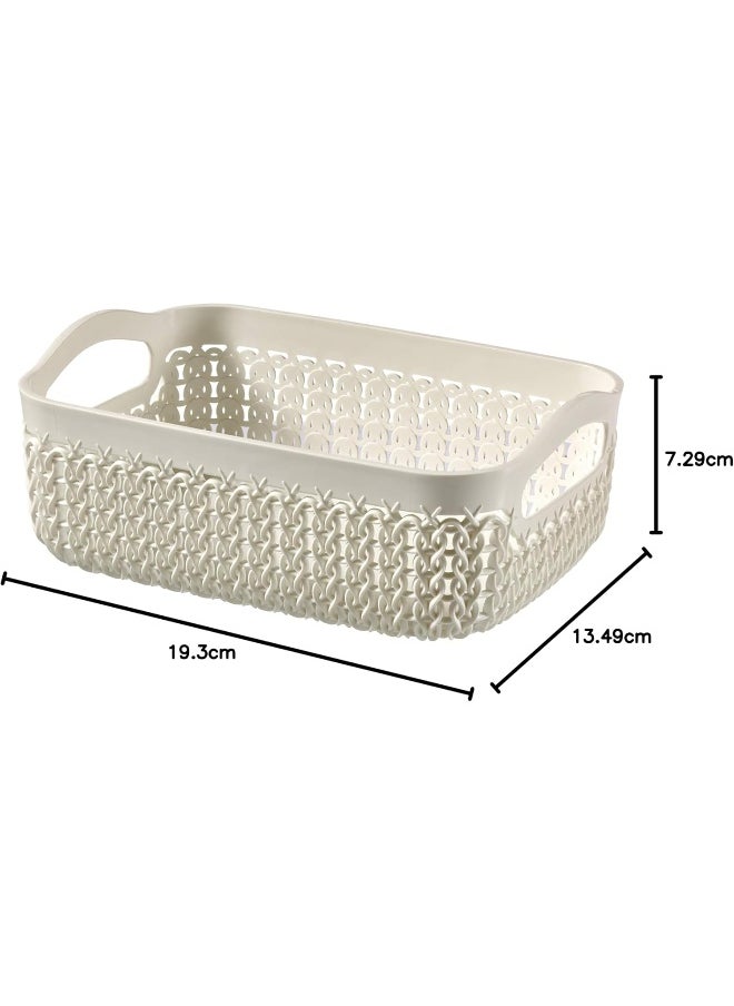 Curver Knit Mini Basket Square 1.3L Off White Color  - Image 3