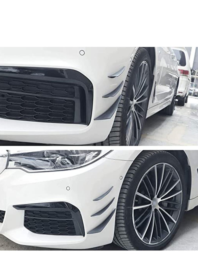 SYOSI Car Bumper Protector, Car Front Edge Bumper Fin Carbon Fiber Exterior Rubber Fins Spoiler Canards Kit for Car Body Auto Anti-Collision Strip Decoration Stickers Accessories for Car (6Pcs)  - Image 4