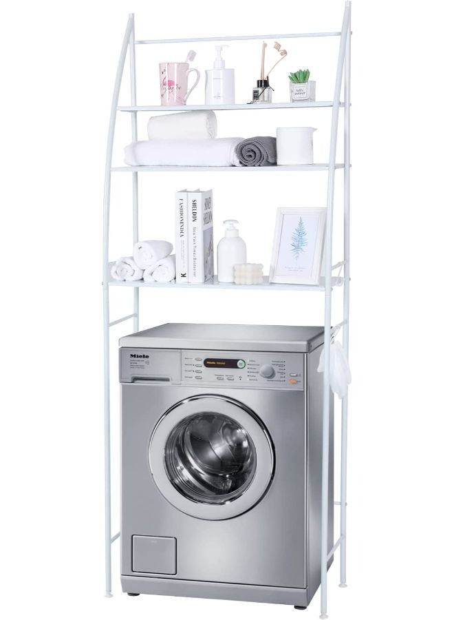 XiuWoo 3-Layer Washing Machine Rack White 163x25x68cm - Image 1