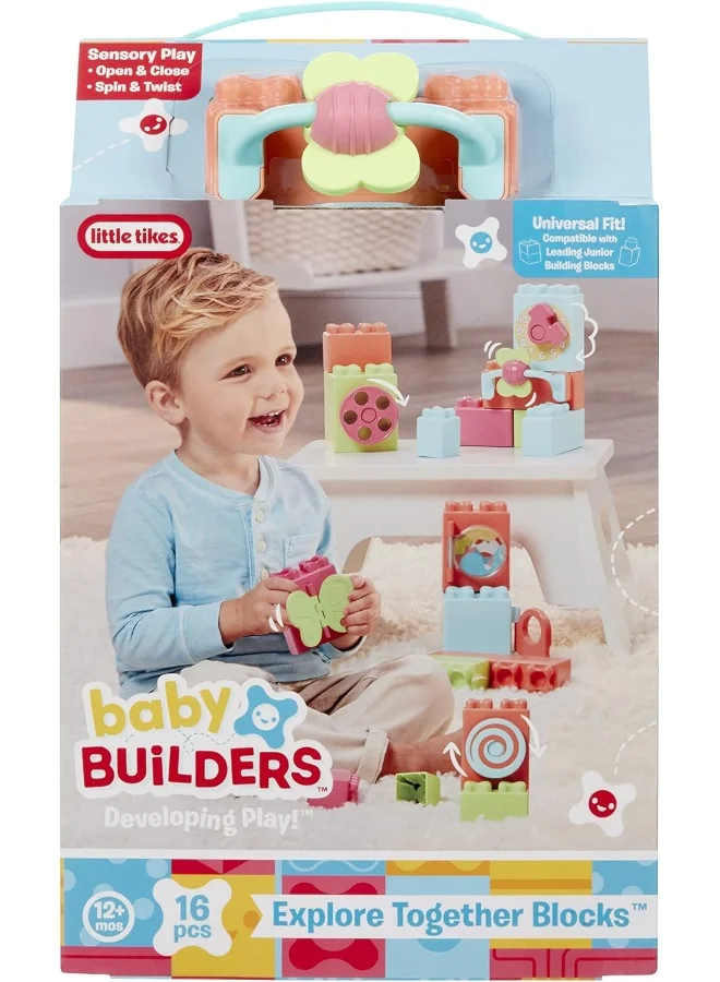 little tikes Baby Builders - Explore Together Blocks First Blocks, 16 Pcs