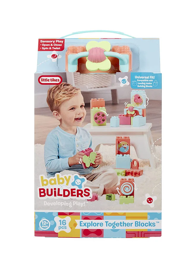 ليتل تايكس Baby Builders - Explore Together Blocks First Blocks, 16 pcs