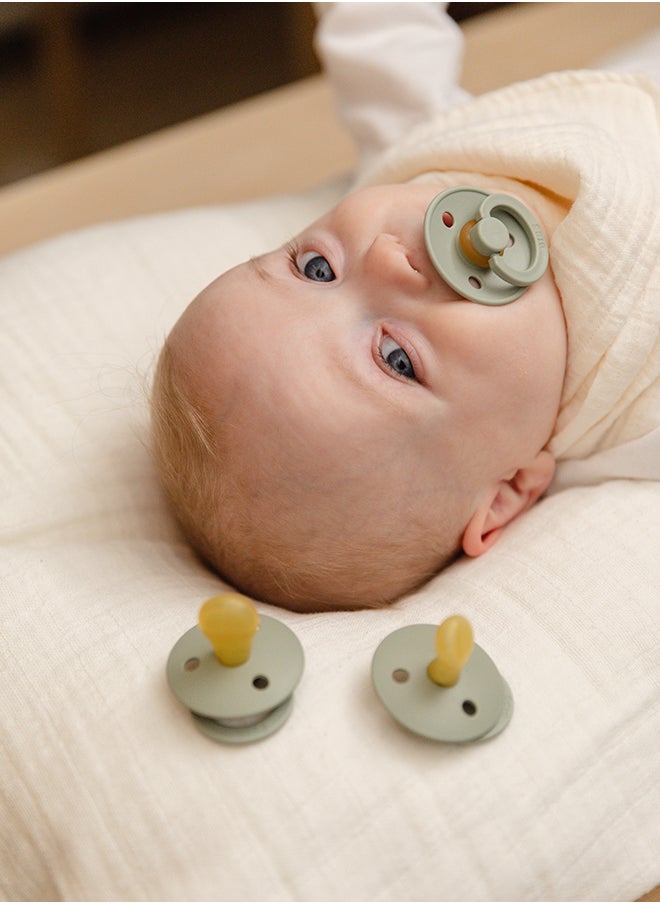 BIBS - Colour Latex Pacifiers, Size 2, Anatomical, 2-Pack, Ivory And Blush - Image 1