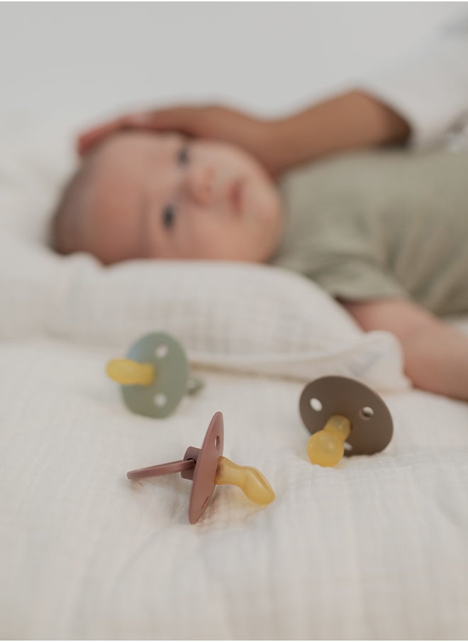 BIBS - Colour Latex Pacifiers, Size 2, Anatomical, 2-Pack, Ivory And Blush - Image 1