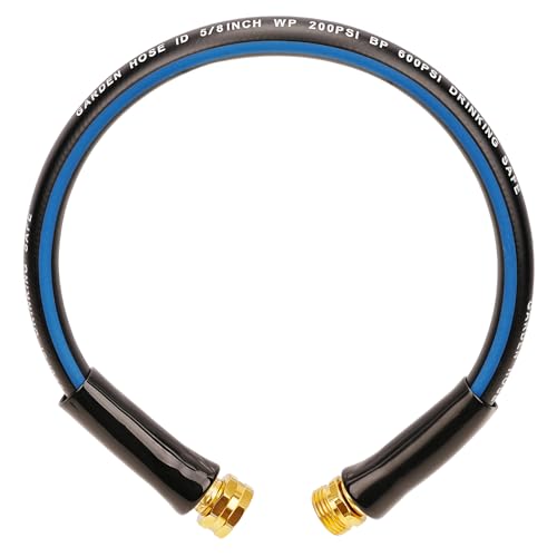 SheeChung Short Garden Hose 2ft x 58Leader Hose for Hose Reel FaucetFlexibleLightweight Rubber Hose with Male to Female FittingsSmall Water Hose Heavy DutyKink Free34GHT - Image 1