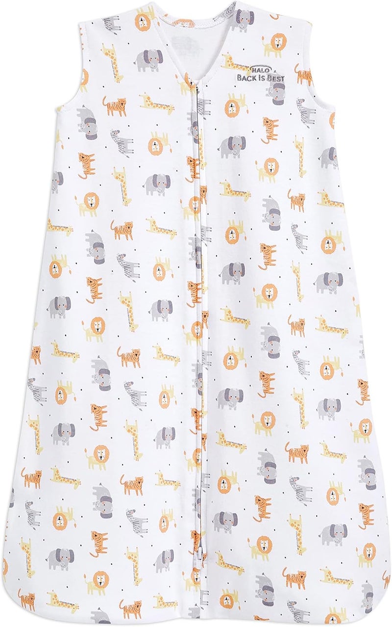 HALO Baby Sleeping Bag | 0.5 TOG SleepSack | 100% Cotton Jungle Design for Newborns | Easy Zip Access for Nappy Changes | Unisex, 0-6 Months - Image 1