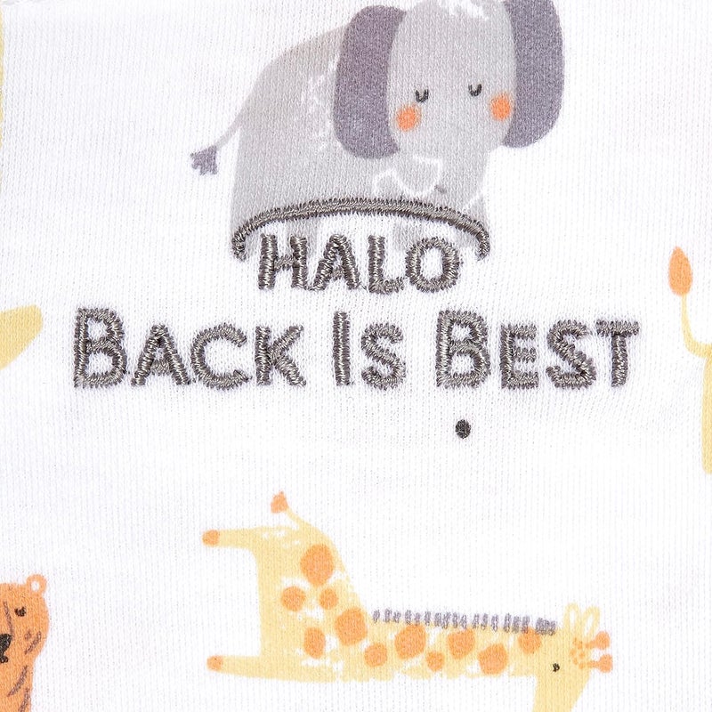 HALO Baby Sleeping Bag | 0.5 TOG SleepSack | 100% Cotton Jungle Design for Newborns | Easy Zip Access for Nappy Changes | Unisex, 0-6 Months - Image 3
