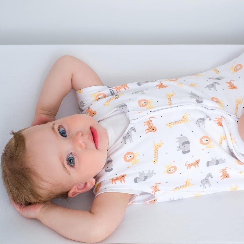 HALO Baby Sleeping Bag | 0.5 TOG SleepSack | 100% Cotton Jungle Design for Newborns | Easy Zip Access for Nappy Changes | Unisex, 0-6 Months - Image 5