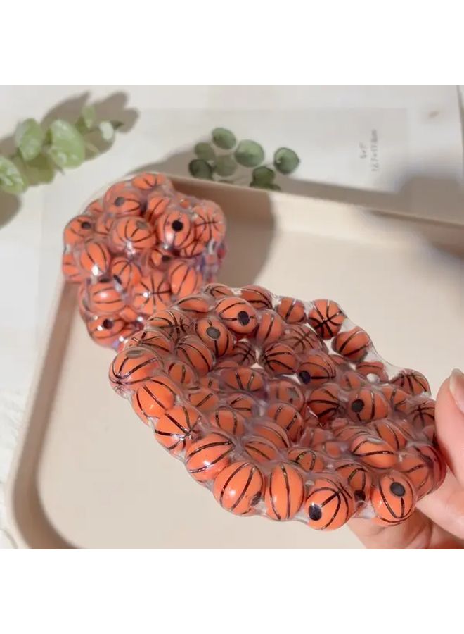 Handmade Basketball ASMR Fidget Toy Realistic Orange Black TPR Material Sensory Stress Relief - Image 5