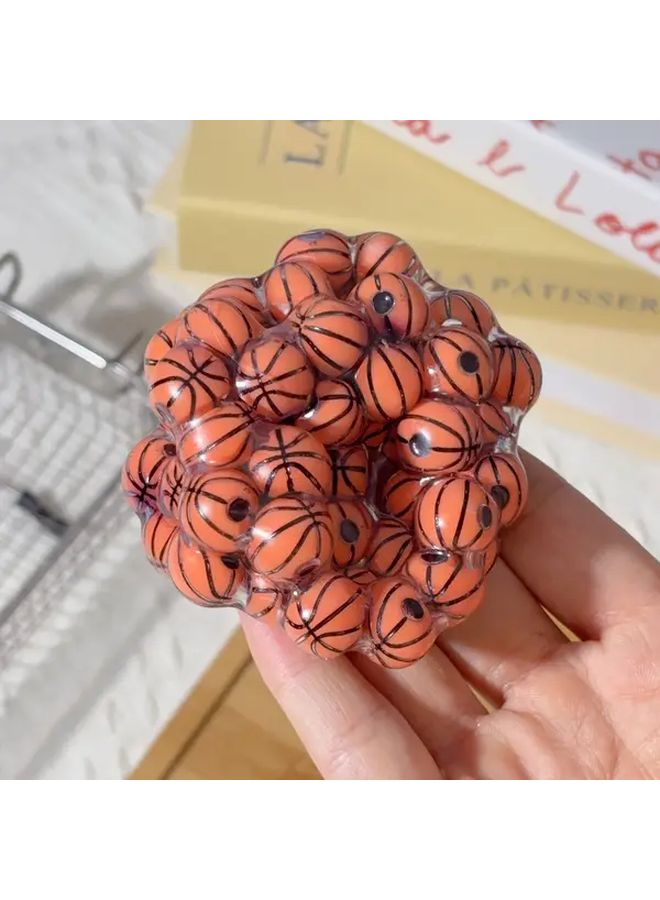 Handmade Basketball ASMR Fidget Toy Realistic Orange Black TPR Material Sensory Stress Relief - Image 2