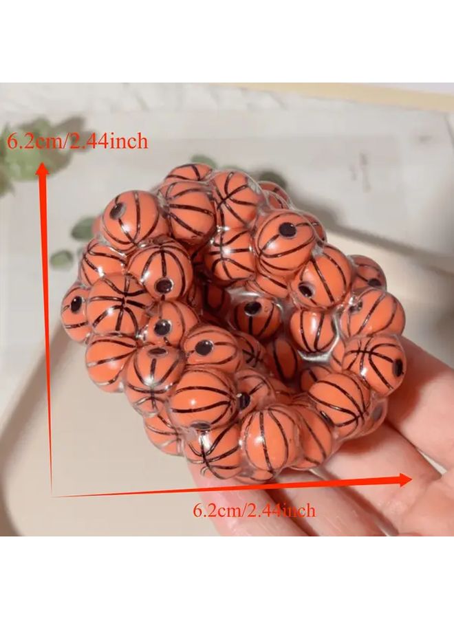 Handmade Basketball ASMR Fidget Toy Realistic Orange Black TPR Material Sensory Stress Relief - Image 3