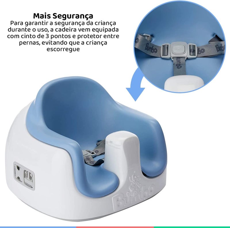 Bumbo 3 in 1 Baby Multi Seat - Floor, Feeding, Tray & Booster Seat for 6-36 Months, Powder Blue - Image 4