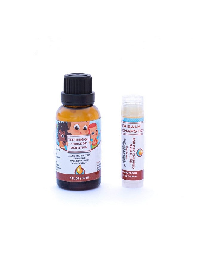 Punkin Butt Baby Teething Oil and Weather Lip Balm Bundle for Sore Gum Relief and Chapped Lips | All Natural, Organic, Safe for Infants, Chemical-Free | 1 Oz Oil - Image 1