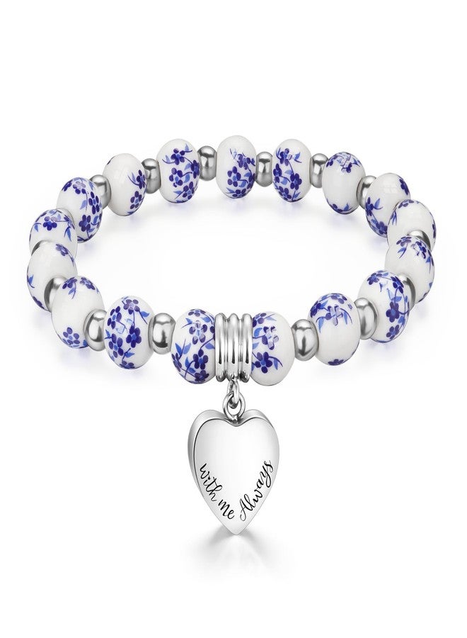 XIUDA Heart Cremation Jewelry Urn Bracelet for Human Ashes Stainless Steel Cremation Bracelet Memorial Keepsake Urn Jewelry for Women - Image 1