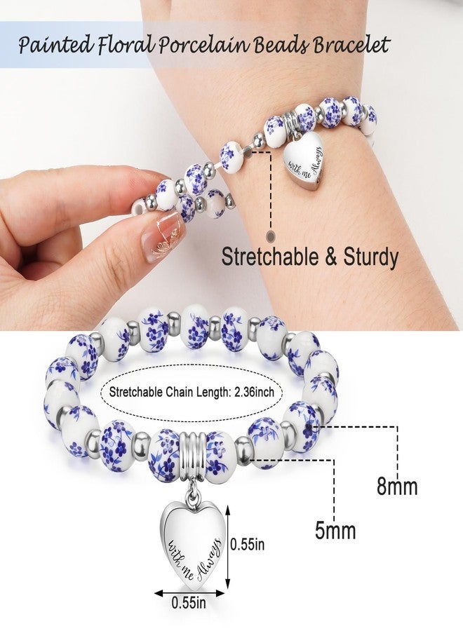 XIUDA Heart Cremation Jewelry Urn Bracelet for Human Ashes Stainless Steel Cremation Bracelet Memorial Keepsake Urn Jewelry for Women - Image 2