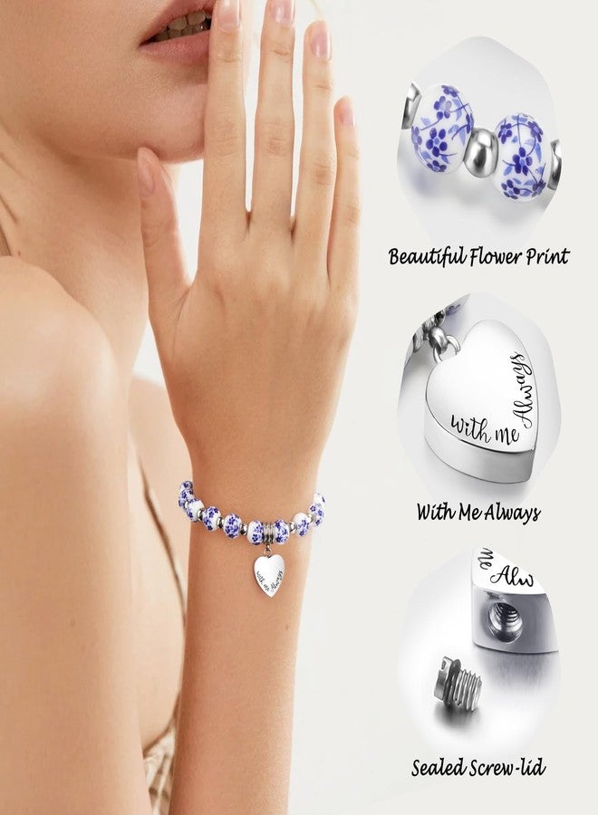 XIUDA Heart Cremation Jewelry Urn Bracelet for Human Ashes Stainless Steel Cremation Bracelet Memorial Keepsake Urn Jewelry for Women - Image 3