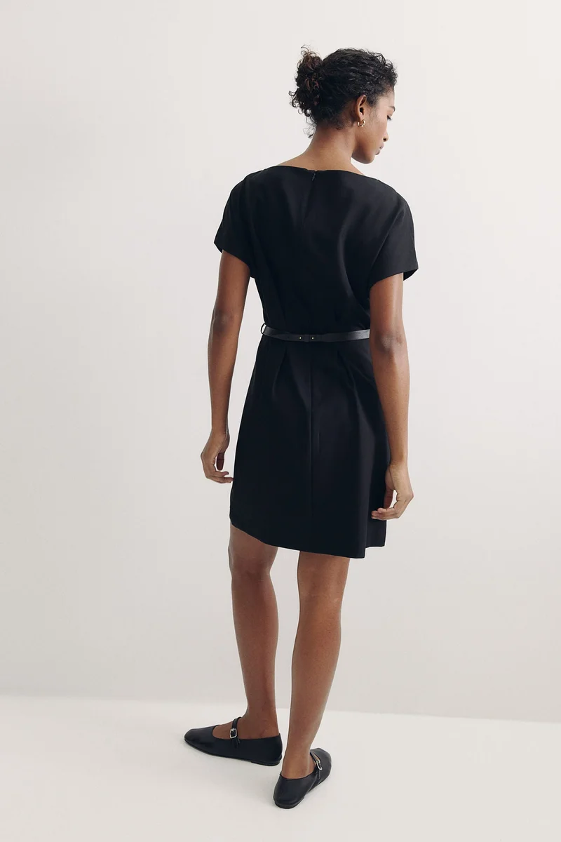 اتش اند ام Belted twill dress