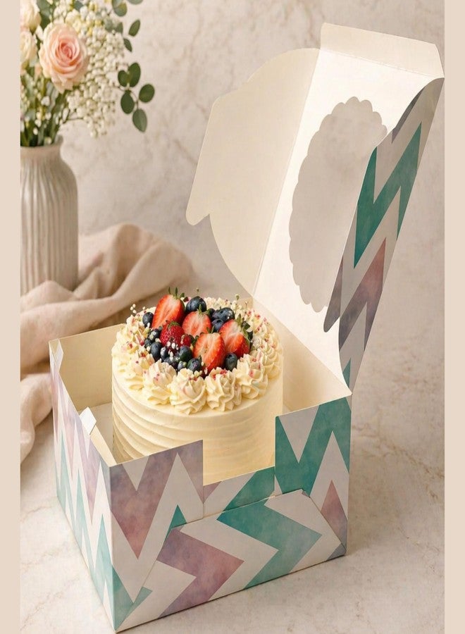 mudrit Cake Boxes with Window 10pcs, Bakery Boxes for Cakes, Donuts, Pie, Cookies, Cupcakes, Chocolates, Desserts Size 10x10x5 inches - Image 5