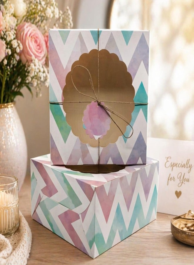 mudrit Cake Boxes with Window 10pcs, Bakery Boxes for Cakes, Donuts, Pie, Cookies, Cupcakes, Chocolates, Desserts Size 10x10x5 inches - Image 2